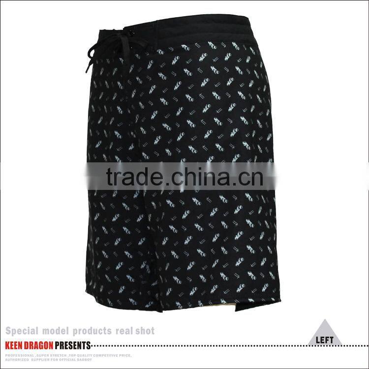 Men's Microfiber 4 Way Stretch Swimwear Transfer Print Summer Board Shorts for Surf