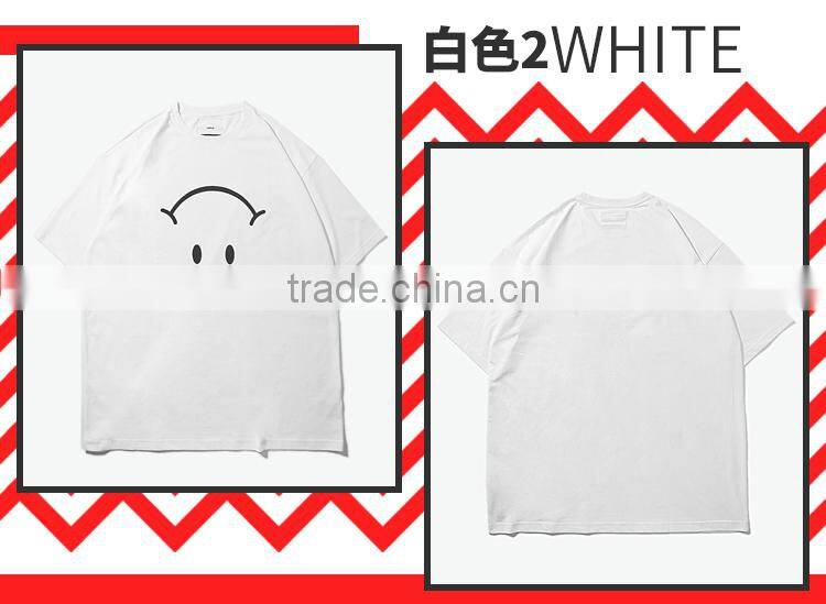 2017 t shirt men smile printing oversized 95 cotton 5 spandex t shirts