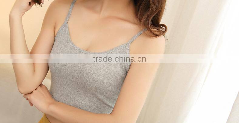 2016 good quality 100% cotton custom gym tank top for women