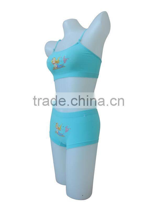 nice quality new style seamless girl's underwear girl's tank top & panty w/print