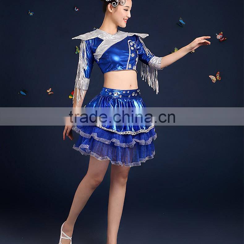 Performance Midriff Two Piece Wear Girls Sexy Party Dance Dresses