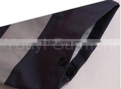 Fluorescent Orange Hooded Raincoat Workwear With Reflective Strips