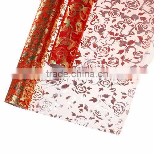 Red At Random Pattern 48cm,1Roll Organza Jewelry Gift Flower Wrapping