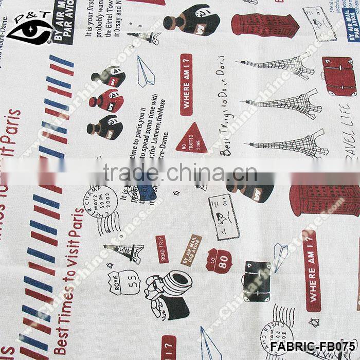 Simple Leaf Printed Fabric Linen Fabric