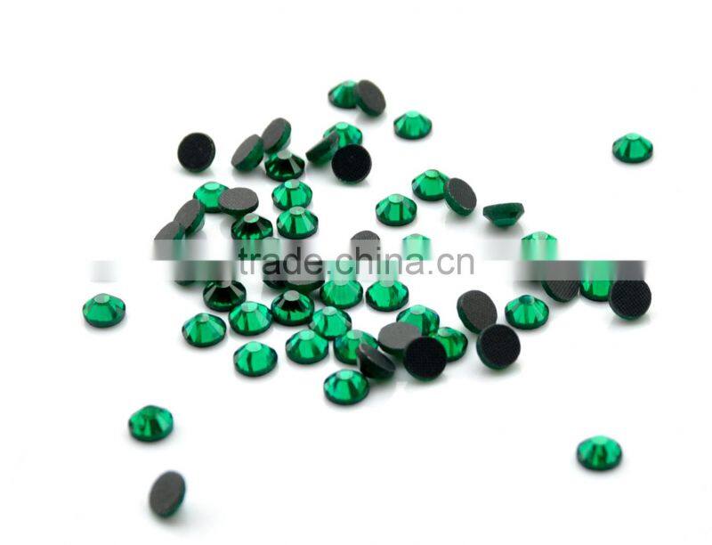 Wholesale Hot Fix Glass Crystal,Hot Fix Rhinestones Emerald& Flatback