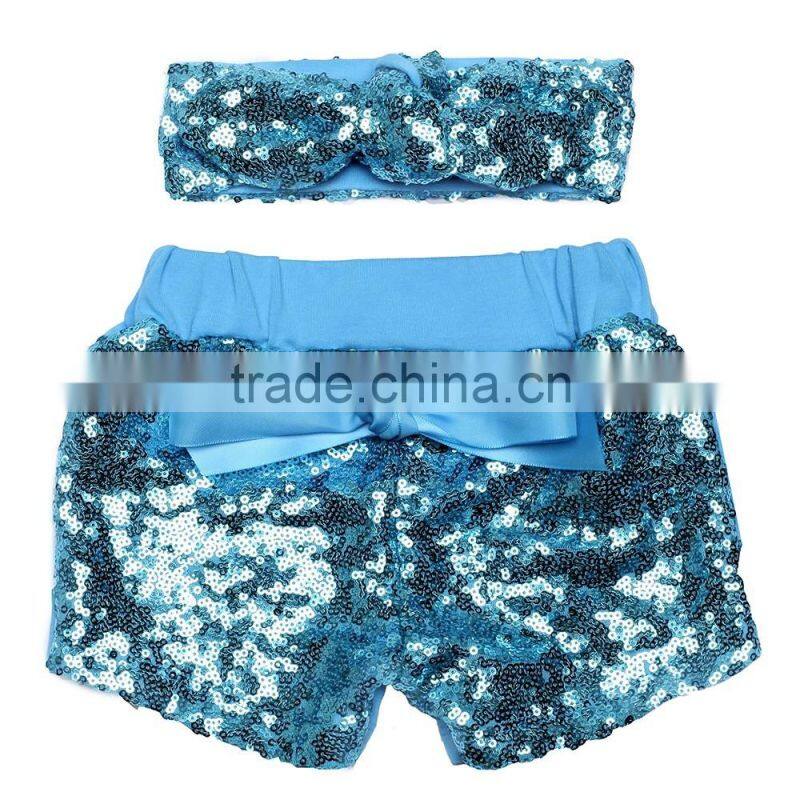 Girls Sequin Shorts SET Girls Birthday Shorts Baby Shorts and Headband