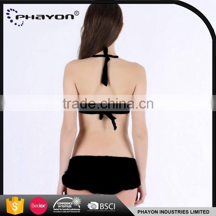 < OEM> beach bikini photos mini bikini black newest halter bikini
