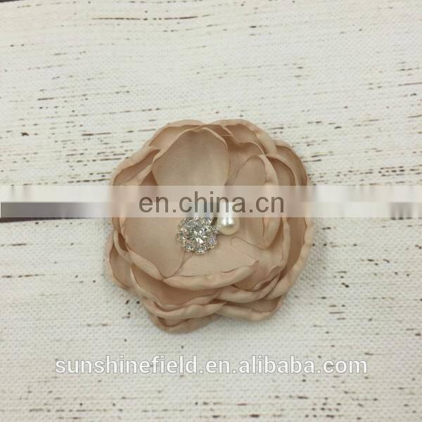hair clip satin flower handmade flower girl hair clip