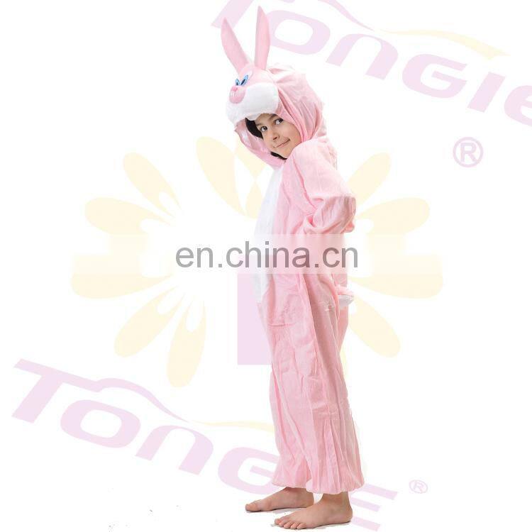 Lovely pink fleece easter bunny suit onesie costume bunny jumpsuit for kids