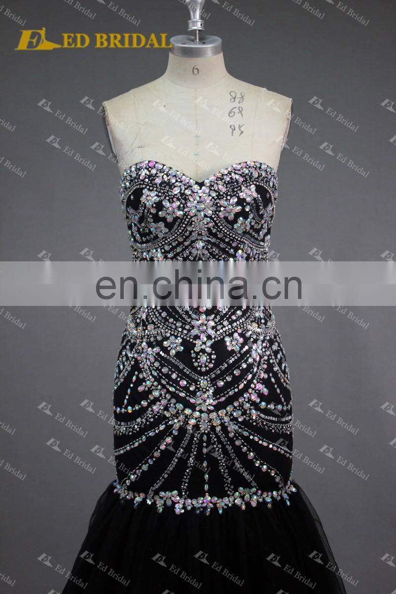 LN132 Sexy Mermaid Floor Length Heavy Beaded Real Sample Prom Dresses