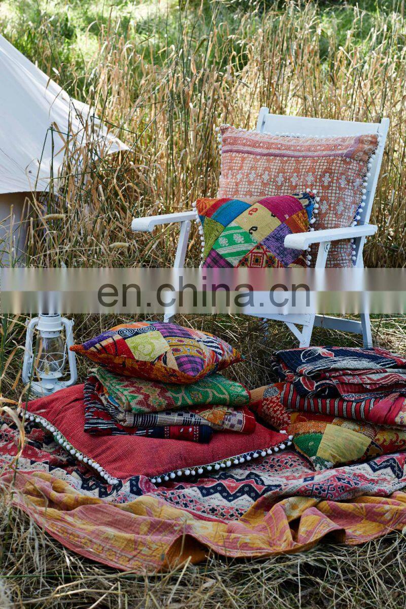 Patchwork Kantha Cushion Quilted Kantha Cushion Pillow Covers