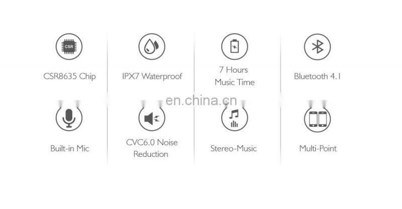 Wavefun X-Buds bluetooth headphones IPX7 waterproof wireless earbuds with bass sport CSR earphone with mic headset