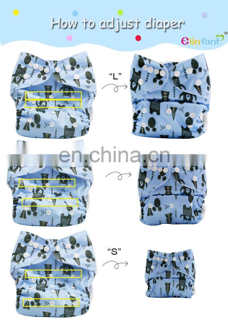 Elinfant2017 Most Popular Digital Baby Cloth Diapers washable suede cloth fast dry nappy reusable pocket cloth diaper
