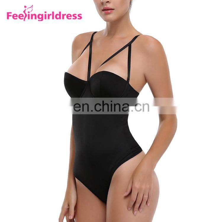 High Quality Black Women Slimming Thong Shapewear Bodysuit