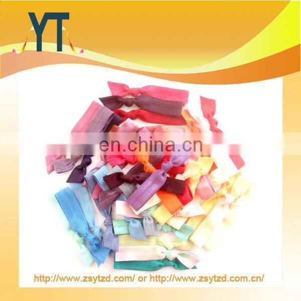 fashion color print bow hair tie elastic scrunchie for women