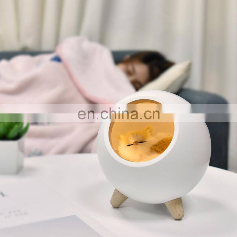 Home decoration portable wooden led rechargeable kids room light