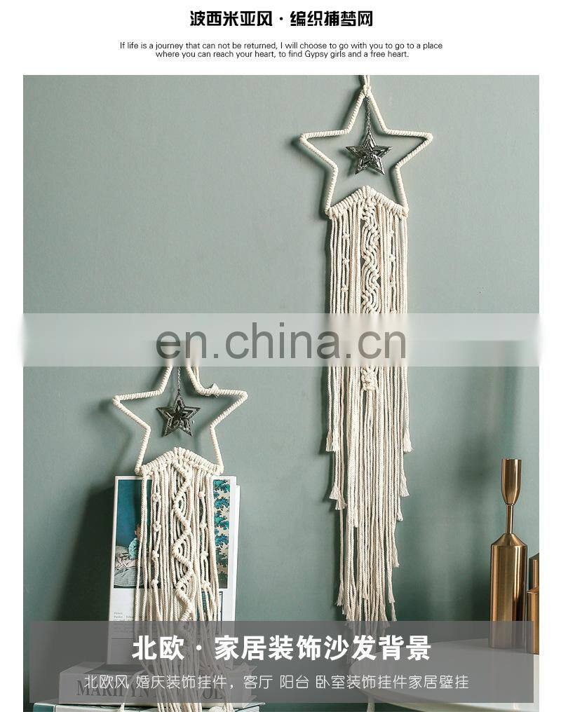half Moon Star Big Dream Catchers Metal Ring Pendant Handmade Nordic Wind Chimes Home Styling
