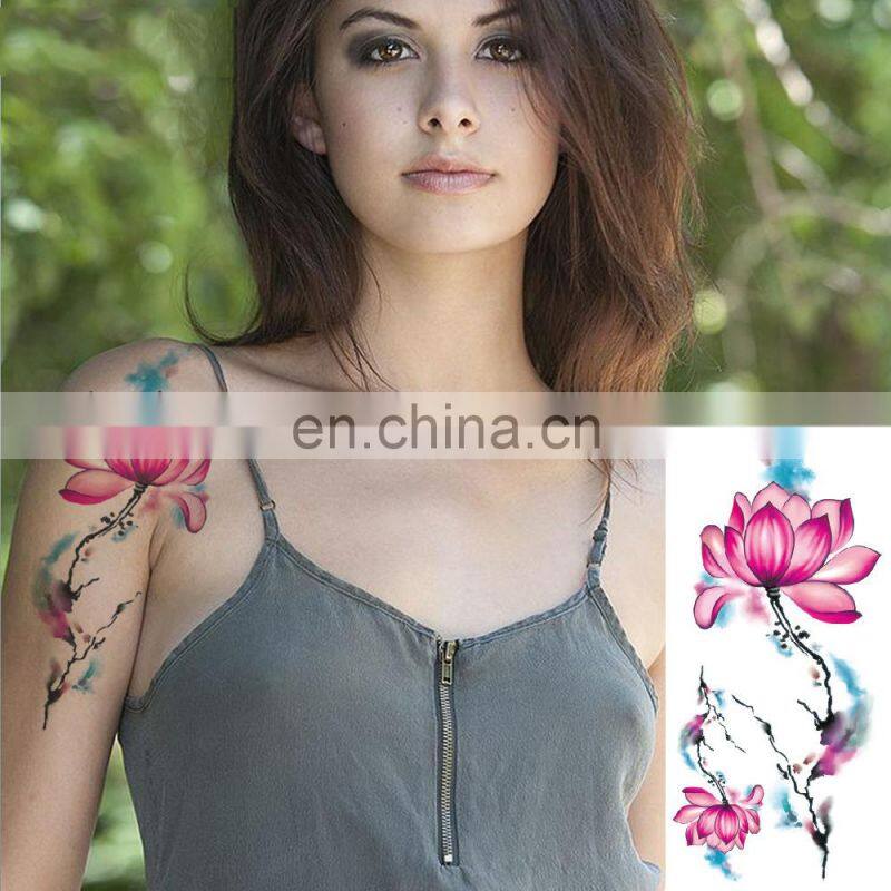 3D lifelike Cherry blossoms rose big flowers Waterproof Temporary tattoos women flash tattoo arm shoulder stickers
