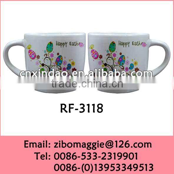 9oz Porcelain Tea Cups Promotional with Easter Design for Kids Made In Zibo