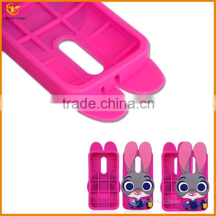 china supplier 3d cartoon silicone cellular case for motorola g3