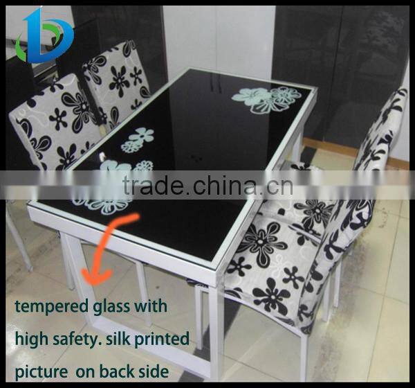 Black painted furniture glass