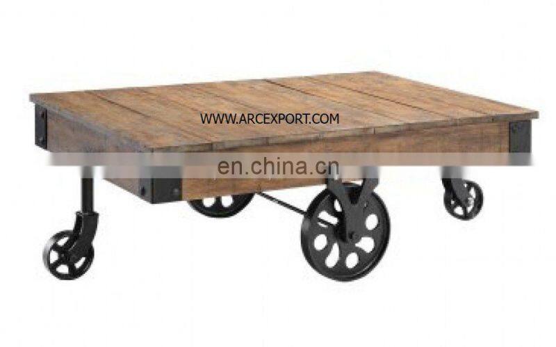 wooden cart table