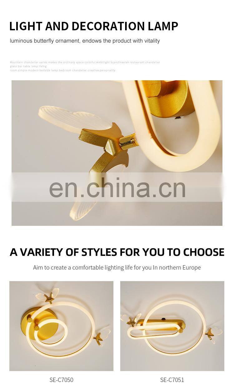 New Product Decoration Acrylic Indoor Black Gold White Contemporary LED Corridor Ceiling Light