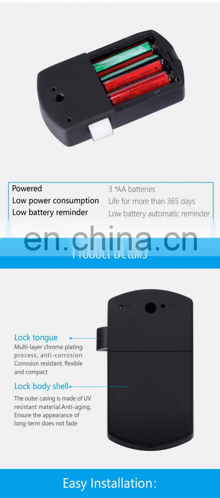 WE.LOCK Electrical Control APP Funiture Wooden Card Lock for Jewelry Cabinet