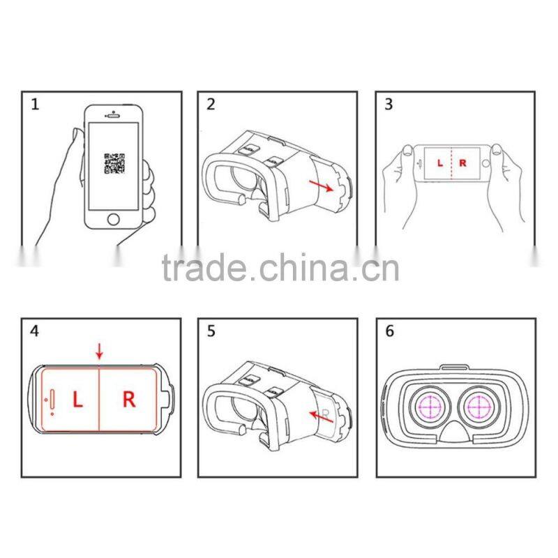 3D VR Virtual Reality glasses Case Experience Mobile Phone Lifelike 3D Movies for iPhone 6s/ all smartphones