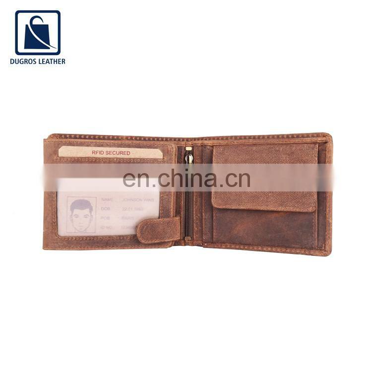 Open Closure Type Polyester Lining Material Buff Antique Fitting Wholesale Men Genuine Leather Wallet/ Men Wallet