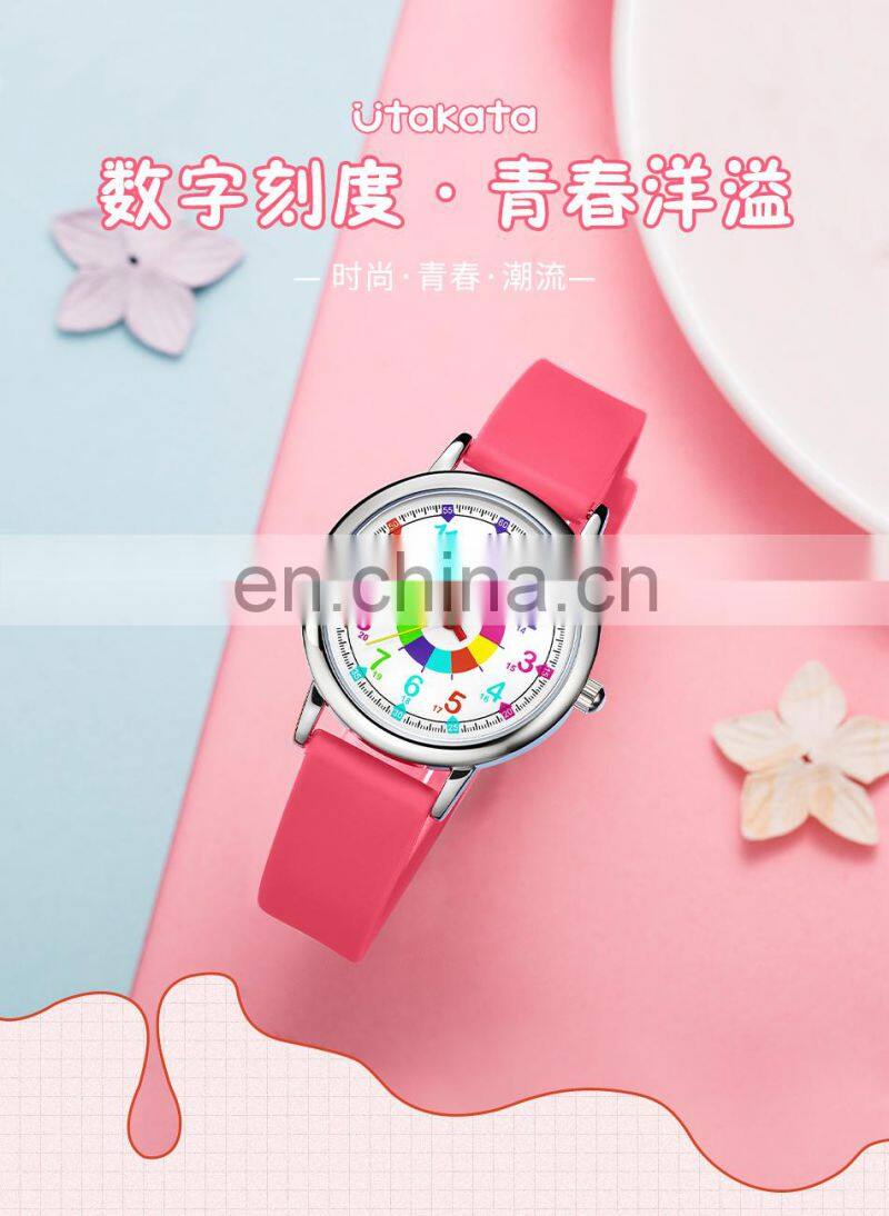 Utakata Kids Watch In Quartz Movement Alloy Case Jelly Silicone Watch Sport Wristwatch 24 Hours Dial Watches Children