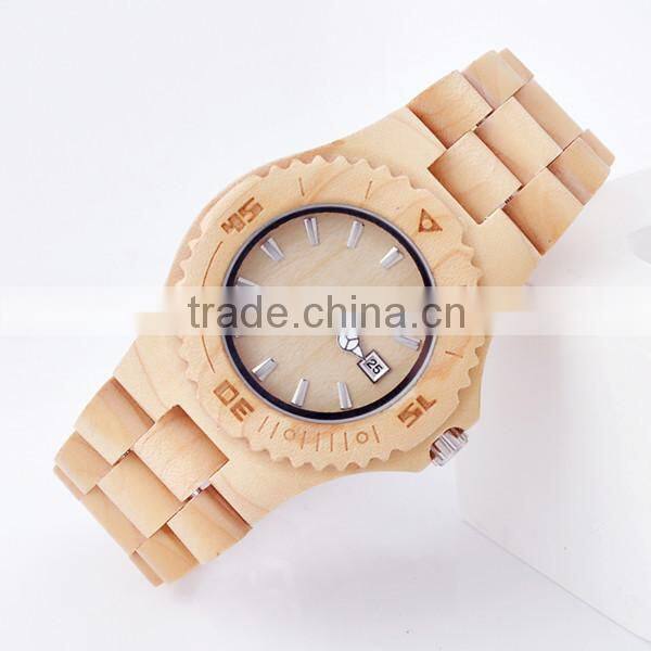 2015 High Quality Luxury Vogue Digital Wooden Watch