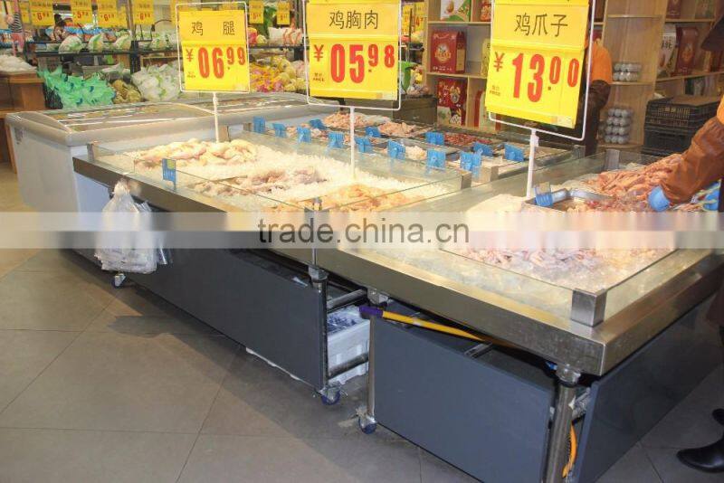 APEX stainless steel with glass case refrigerated fish display table
