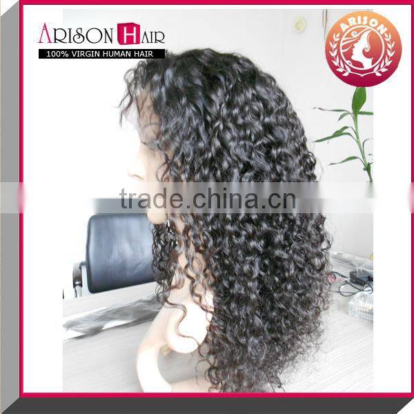 wholesale deep wave color #1b 18inch brazilian wave lace wigs