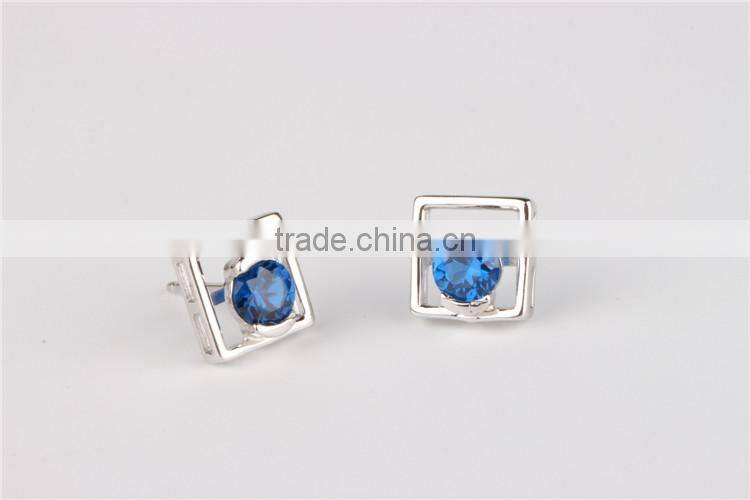 new design nice cheap earrings blue stone 925 silver earrings