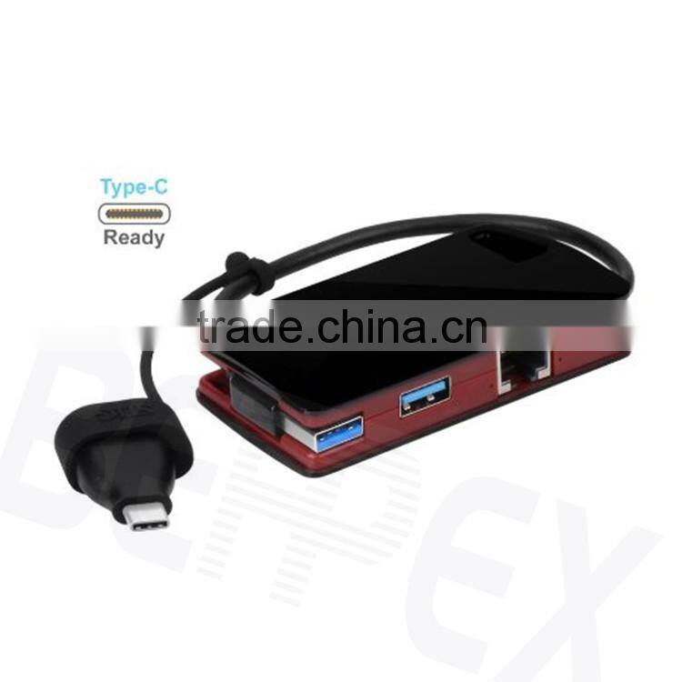 Box Shape Tablet USB Hub Travel Power Charger Adapter with 4 Port