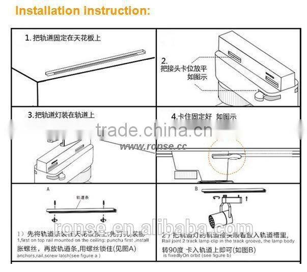 Ronse 2016 Best-selling barrel 40W COB LED Track Spot Lights Adjustable Beam Angle