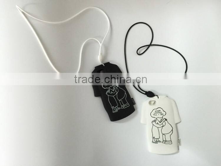 Popular fashion t-shirts design silicone case for iphone 6 with Lanyard