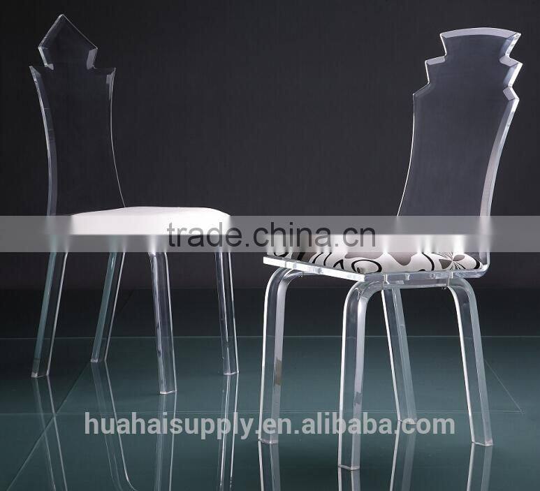 modern acrylic hotel chair plastic chair with fabric cushion