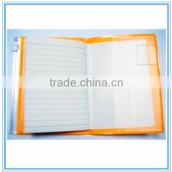 Plastic diary cover with document bag