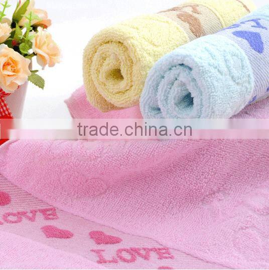 cheap 100% cotton LOVE heart jacquard design towel cheap wholesale hand towels