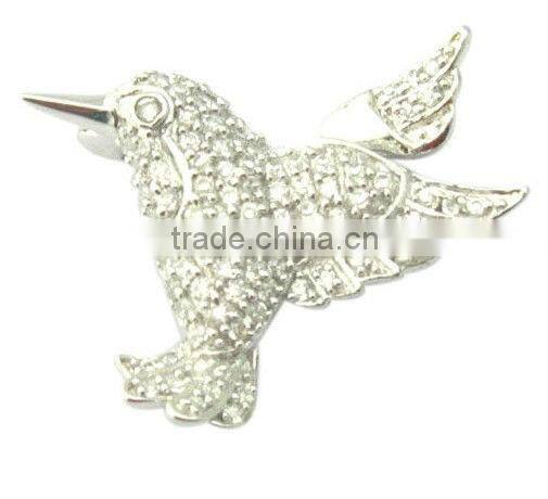 Fashion silver crystal rhinestone brooch
