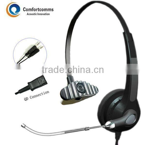 Comfortable noise cancelling computer headphone for call center HSM-900RPQDJ3.5D