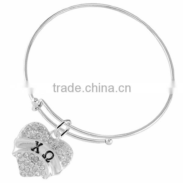 Genuine Austrian Clear Crystal " 26.2 " Charm Chain Link Bracelet