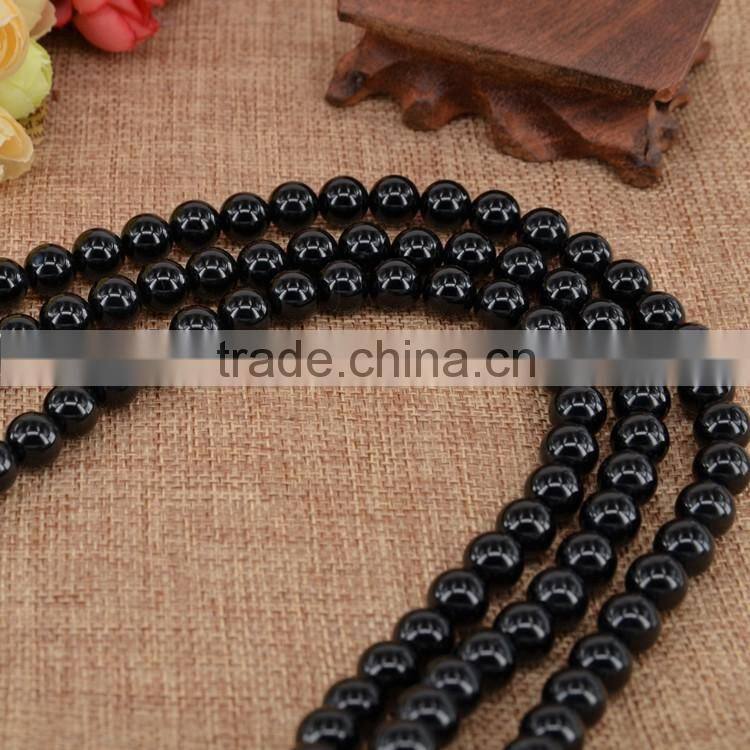 matt round bead or roundelle natural gemstone black agate onyx 8MM