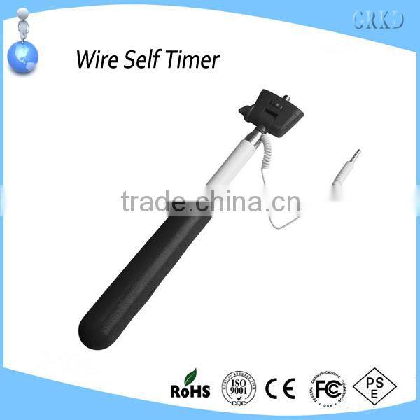 Selfie Handheld Monopod Stick Holder 3.5mm Wired Remote Shutter For Phone