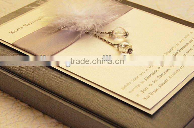 elegant and graceful wedding card,novel deseigned invitation card ER-004