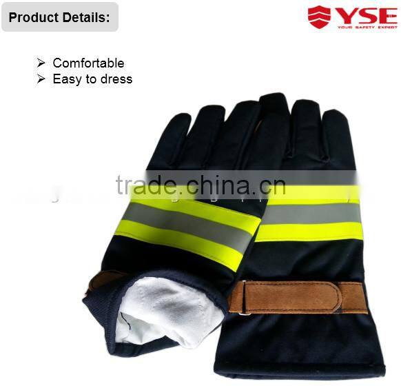 Leather CE approved industrial Fire fighting gloves