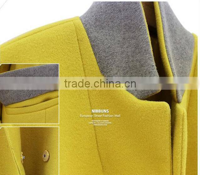 Lovaru Women's Double Breasted Female Coats Overcoat Long Wool Blends Trench Coat