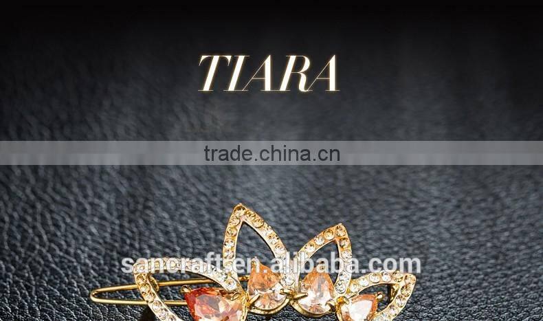 Made in france korean grace crown Austrian crystal hair clip